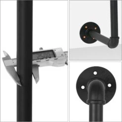 Tubo Appendiabiti Industriale Barra, Appendiabiti Asta Per Armadio Bastone Loft Design In Metallo Stender Guardaroba Per Cabina, 205x190cm -LettoMania Italia 82985380 4