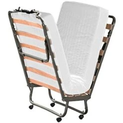 Letto Brandina Pieghevole A Doghe Con Materasso Memory