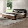 Letto Matrimoniale Oversize 180x200cm Rovere Scuro Nero Vulcano -LettoMania Italia 83687797 1