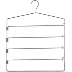 5 Appendini Per Pantaloni In Metallo - Appendino In Metallo Pvc 5 Pantaloni, Metallo E Pvc, Dimensioni L. 37 X H. 44,5 Cm - 5 Five Simply Smart