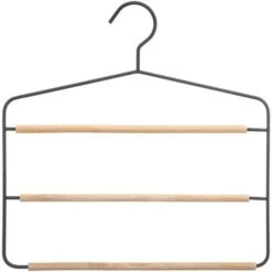 Appendiabiti In Legno A 3 Pezzi - Nero - 5 Five Simply Smart