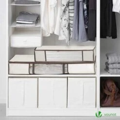 VOUNOT 2 Pezzi Contenitori Sottoletto, Borsa Di Immagazzinaggio Con Sacchetti Sottovuoto Salvaspazio Riutilizzabili, Per Vestiti, Lenzuola, Piumoni, Cuscini, Coperte -LettoMania Italia 86324373 5