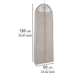 WENKO Sacco Portabiti Balance 180 X 60 Cm - Custodia Per Indumenti, Protezione Sicura, Custodia Per Completi Uomo E Abiti, Polipropilene, 60 X 180 Cm, Tortora -LettoMania Italia 86656751 4
