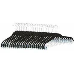 Amazon Basics Grucce Con Pinze Per Gonne E Pantaloni, Rivestite In Velluto, Confezione Da 24, Nere & Gruccia In Velluto Con Portapantaloni, 100 Pezzi, Nero -LettoMania Italia 90905519 3