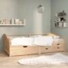Divano Letto 3 Posti - Letto Per Adulti Con Cassetti In Pino Massello 90x200cm BV733144 - BonneVie