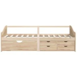 Divano Letto 3 Posti - Letto Per Adulti Con Cassetti In Pino Massello 90x200cm BV733144 - BonneVie -LettoMania Italia 91042373 5