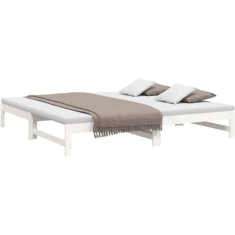 Dormeuse Estraibile Bianca 2x(90x200) Cm - Letto Per Adulti Legno Massello Di Pino BV716355 - BonneVie 5 Dormeuse Estraibile Bianca 2x(90x200) Cm - Letto Per Adulti Legno Massello Di Pino BV716355 - BonneVie - immagine 3