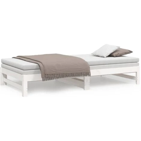 Dormeuse Estraibile Bianca 2x(90x200) Cm - Letto Per Adulti Legno Massello Di Pino BV716355 - BonneVie 7 Dormeuse Estraibile Bianca 2x(90x200) Cm - Letto Per Adulti Legno Massello Di Pino BV716355 - BonneVie - immagine 5