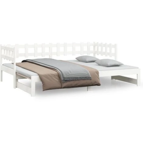 Dormeuse Estraibile Bianca 2x(90x190) Cm - Letto Per Adulti Legno Massello Di Pino BV354258 - BonneVie 4 Dormeuse Estraibile Bianca 2x(90x190) Cm - Letto Per Adulti Legno Massello Di Pino BV354258 - BonneVie - immagine 2