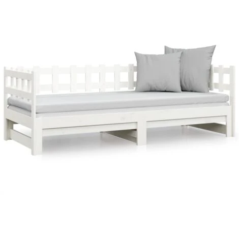 Dormeuse Estraibile Bianca 2x(90x190) Cm - Letto Per Adulti Legno Massello Di Pino BV354258 - BonneVie 7 Dormeuse Estraibile Bianca 2x(90x190) Cm - Letto Per Adulti Legno Massello Di Pino BV354258 - BonneVie - immagine 5