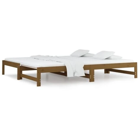 Dormeuse Estraibile - Letto Per Adulti Miele 2x(90x200) Cm Legno Massello Di Pino BV881626 - BonneVie 4 Dormeuse Estraibile - Letto Per Adulti Miele 2x(90x200) Cm Legno Massello Di Pino BV881626 - BonneVie - immagine 2