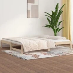 Dormeuse Estraibile 2x(90x190) Cm - Letto Per Adulti Legno Massello Di Pino BV804549 - BonneVie