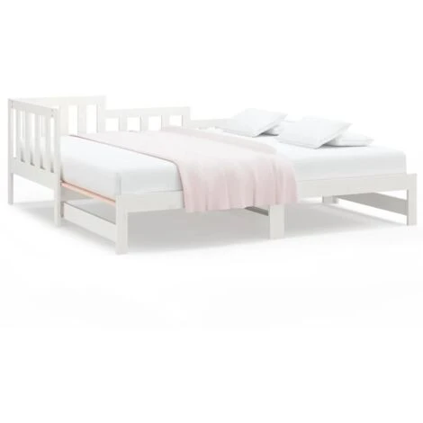 Dormeuse Estraibile Bianca 2x(90x190) Cm - Letto Per Adulti Legno Massello Di Pino BV511197 - BonneVie 4 Dormeuse Estraibile Bianca 2x(90x190) Cm - Letto Per Adulti Legno Massello Di Pino BV511197 - BonneVie - immagine 2