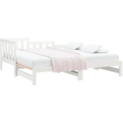 Dormeuse Estraibile Bianca 2x(90x190) Cm - Letto Per Adulti Legno Massello Di Pino BV511197 - BonneVie 5 Dormeuse Estraibile Bianca 2x(90x190) Cm - Letto Per Adulti Legno Massello Di Pino BV511197 - BonneVie - immagine 3