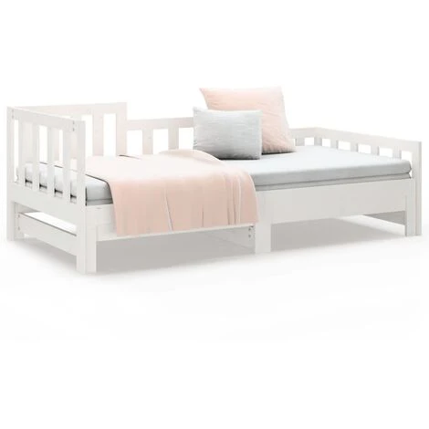 Dormeuse Estraibile Bianca 2x(90x190) Cm - Letto Per Adulti Legno Massello Di Pino BV511197 - BonneVie 7 Dormeuse Estraibile Bianca 2x(90x190) Cm - Letto Per Adulti Legno Massello Di Pino BV511197 - BonneVie - immagine 5