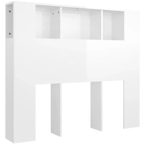 Testiera Con Scomparti Elegant - Testate E Armadi Bianco Lucido 120x18,5x104,5 Cm BV963137 - BonneVie 4 Testiera Con Scomparti Elegant - Testate E Armadi Bianco Lucido 120x18,5x104,5 Cm BV963137 - BonneVie - immagine 2