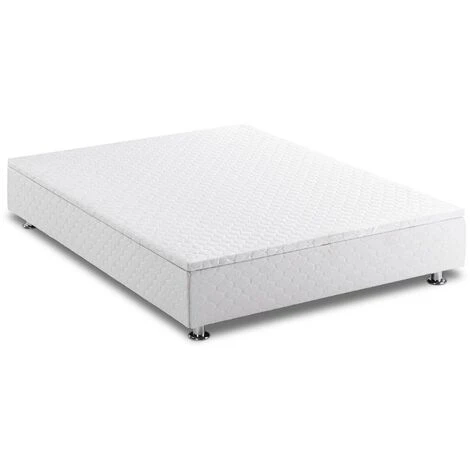 Rete Con Giroletto E Contenitore 150 X 190 Cm Bianco - COFFRE Di DREAMEA PLAY 3 Rete Con Giroletto E Contenitore 150 X 190 Cm Bianco - COFFRE Di DREAMEA PLAY