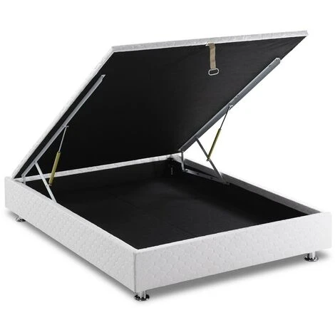 Rete Con Giroletto E Contenitore 150 X 190 Cm Bianco - COFFRE Di DREAMEA PLAY 4 Rete Con Giroletto E Contenitore 150 X 190 Cm Bianco - COFFRE Di DREAMEA PLAY - immagine 2