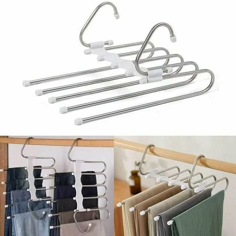 2 Pezzi Appendini Per Pantaloni 5 In 1 Appendiabiti Multiuso In Acciaio Inossidabile Per Pantaloni Appendiabiti Salvaspazio Per Jeans Pantaloni Sciarpe 3 2 Pezzi Appendini Per Pantaloni 5 In 1 Appendiabiti Multiuso In Acciaio Inossidabile Per Pantaloni Appendiabiti Salvaspazio Per Jeans Pantaloni Sciarpe