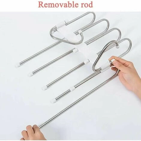 2 Pezzi Appendini Per Pantaloni 5 In 1 Appendiabiti Multiuso In Acciaio Inossidabile Per Pantaloni Appendiabiti Salvaspazio Per Jeans Pantaloni Sciarpe 6 2 Pezzi Appendini Per Pantaloni 5 In 1 Appendiabiti Multiuso In Acciaio Inossidabile Per Pantaloni Appendiabiti Salvaspazio Per Jeans Pantaloni Sciarpe - immagine 4