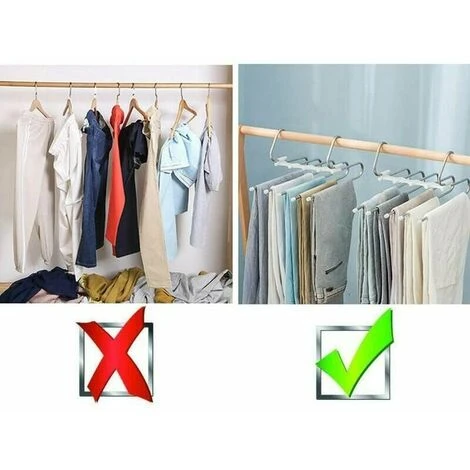2 Pezzi Appendini Per Pantaloni 5 In 1 Appendiabiti Multiuso In Acciaio Inossidabile Per Pantaloni Appendiabiti Salvaspazio Per Jeans Pantaloni Sciarpe 7 2 Pezzi Appendini Per Pantaloni 5 In 1 Appendiabiti Multiuso In Acciaio Inossidabile Per Pantaloni Appendiabiti Salvaspazio Per Jeans Pantaloni Sciarpe - immagine 5