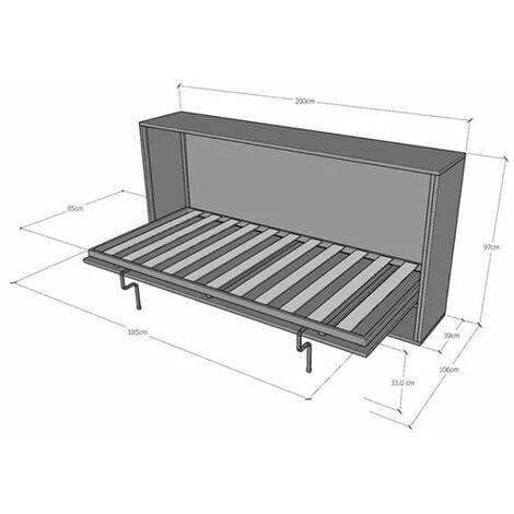 Letto Singolo A Scomparsa Orizzontale Bianco Frassino. 5 Letto Singolo A Scomparsa Orizzontale Bianco Frassino. - immagine 3