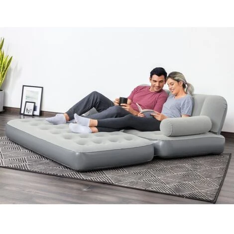 Divano Gonfiabile 3-in-1 In PVC Grigio Bestway 5 Divano Gonfiabile 3-in-1 In PVC Grigio Bestway - immagine 3