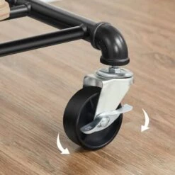 Songmics Appendiabiti In Stile Industriale Con Rotelle, Carico Massimo 110 Kg, Doppia Asta Portabiti, In Metallo, Display Commerciale Resistente, Nero 10 Songmics Appendiabiti In Stile Industriale Con Rotelle, Carico Massimo 110 Kg, Doppia Asta Portabiti, In Metallo, Display Commerciale Resistente, Nero -LettoMania Italia 94214944 4