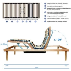 Memoryline Rete Elettrica Motorizzata Platinum Con Doppio Motore OKIN, Doghe Ammortizzate In Faggio, Piedi In Legno Massello, Dispositivo Medico. 8 Memoryline Rete Elettrica Motorizzata Platinum Con Doppio Motore OKIN, Doghe Ammortizzate In Faggio, Piedi In Legno Massello, Dispositivo Medico. -LettoMania Italia 94272427 3