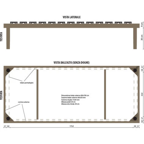 Memoryline Rete Reclinabile Manuale Gold Line Con Doghe Ammortizzate In Legno Naturale Di Faggio, Piedi In Legno Massello, Dispositivo Medico. 6 Memoryline Rete Reclinabile Manuale Gold Line Con Doghe Ammortizzate In Legno Naturale Di Faggio, Piedi In Legno Massello, Dispositivo Medico. - immagine 4