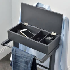 Nova Servomuto Da Camera Design Elegante Con Barra E Ripiano Disponibili Vari Colori Dimensioni : Grigio -LettoMania Italia 94576822 3