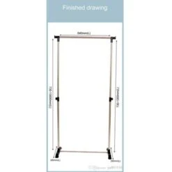 Trade Shop - Stand Appendiabiti Allungabile Telescopico Singolo Con Base 64 X 28 X 73/130 Cm