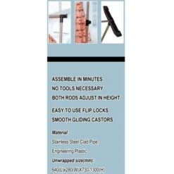 Trade Shop - Stand Appendiabiti Allungabile Telescopico Singolo Con Base 64 X 28 X 73/130 Cm 7 Trade Shop - Stand Appendiabiti Allungabile Telescopico Singolo Con Base 64 X 28 X 73/130 Cm -LettoMania Italia 95110151 3