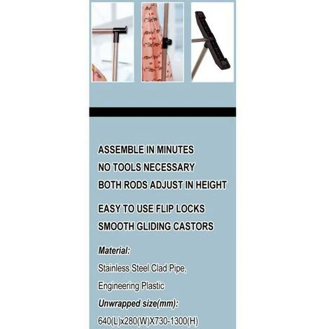 Trade Shop - Stand Appendiabiti Allungabile Telescopico Singolo Con Base 64 X 28 X 73/130 Cm 5 Trade Shop - Stand Appendiabiti Allungabile Telescopico Singolo Con Base 64 X 28 X 73/130 Cm - immagine 3