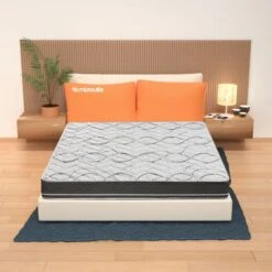 Materasso Molle Insacchettate Una Piazza E Mezza 120x190, Alto 22 Cm - Rivestimento Carbon. Jolie