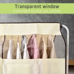 Copri Abiti Finestra Trasparente Copri Abiti Antipolvere Protezione Universale Per Appendiabiti Copri Abiti Per Camicie Abiti Cappotti Vestiti (120x110 Cm, Blu) -LettoMania Italia 95527450 3