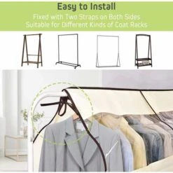 Copri Abiti Finestra Trasparente Copri Abiti Antipolvere Protezione Universale Per Appendiabiti Copri Abiti Per Camicie Abiti Cappotti Vestiti (120x110 Cm, Blu) -LettoMania Italia 95527450 5