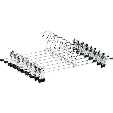Set Di 12 Grucce In Metallo Cromato Da 30 Cm, Per Pantaloni, Gonne, Calzini, Biancheria Intima, Appendiabiti Antiscivolo Con Clip , 3 Set Di 12 Grucce In Metallo Cromato Da 30 Cm, Per Pantaloni, Gonne, Calzini, Biancheria Intima, Appendiabiti Antiscivolo Con Clip ,