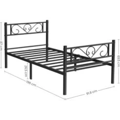 Songmics VASAGLE Struttura Letto Singolo In Metallo, Letto A Doghe Per Materassi Di 90 X 190 Cm, Per Adulti E Bambini, Non Richiede Materasso Boxspring 11 Songmics VASAGLE Struttura Letto Singolo In Metallo, Letto A Doghe Per Materassi Di 90 X 190 Cm, Per Adulti E Bambini, Non Richiede Materasso Boxspring -LettoMania Italia 96923119 5
