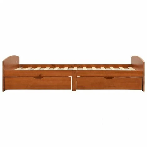 Giroletto Con 2 Cassetti Marrone Miele Legno Di Pino 90x200 Cm 5 Giroletto Con 2 Cassetti Marrone Miele Legno Di Pino 90x200 Cm - immagine 3