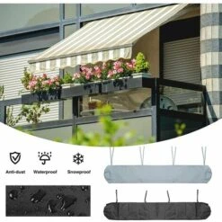 Borsa Per Tenda Da Sole, Copertura Antipolvere Per Tenda Da Sole Da 5 M Copertura Per Tenda Da Sole Grigia Protezione Invernale Impermeabile -LettoMania Italia 97243384 3