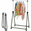 Stand Appendiabiti Pieghevole In Acciaio Asta Allungabile Regolabile Con Ruote -LettoMania Italia 97314852 1