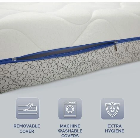 Materasso Singolo 80 X 190 Waterfoam Hybrid Supporto Sostenuto Ergonomico Rivestimento Termoregolatore Stretch Sfoderabile Naturalmente Anallergico Antibatterico E Antiacaro 5 Materasso Singolo 80 X 190 Waterfoam Hybrid Supporto Sostenuto Ergonomico Rivestimento Termoregolatore Stretch Sfoderabile Naturalmente Anallergico Antibatterico E Antiacaro - immagine 3