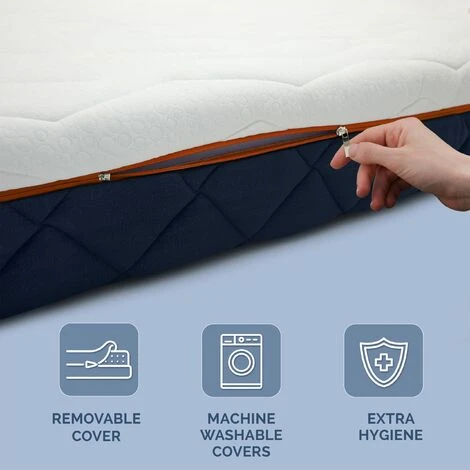 Materasso Matrimoniale 160 X 190 Waterfoam 100% Made In Italy Ergonomico E Ortopedico Sostegno Sostenuto Elevata Traspirabilità Con Sistema AirFoam Sfoderabile Anallergico, Antibatterico E Antiaca 5 Materasso Matrimoniale 160 X 190 Waterfoam 100% Made In Italy Ergonomico E Ortopedico Sostegno Sostenuto Elevata Traspirabilità Con Sistema AirFoam Sfoderabile Anallergico, Antibatterico E Antiaca - immagine 3